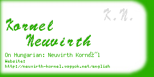 kornel neuvirth business card